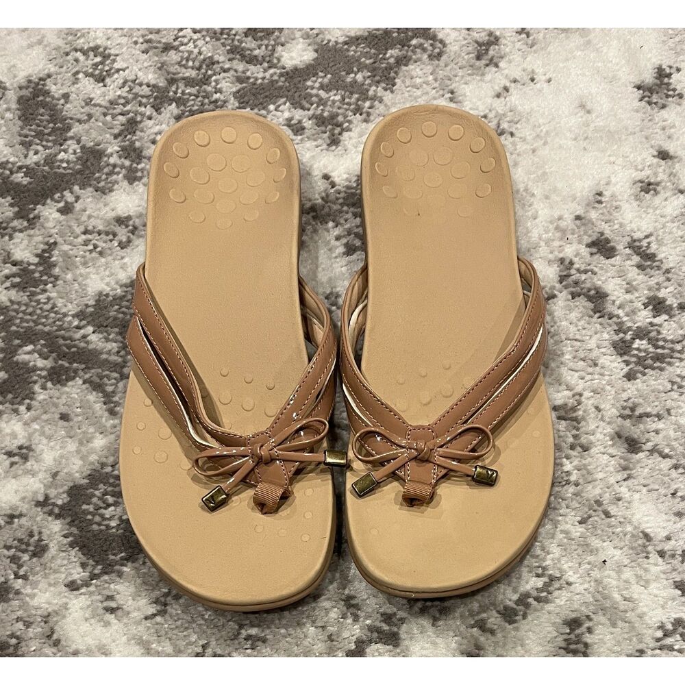 Vionic Bella X Toe Post Orthotic Sandals Women's Size 12 New Macaroon/Tan"